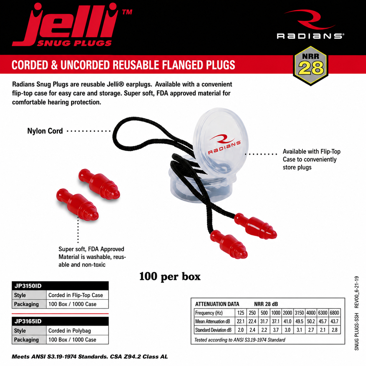 Radians Jelli® Snug Plugs Reusable Earplugs