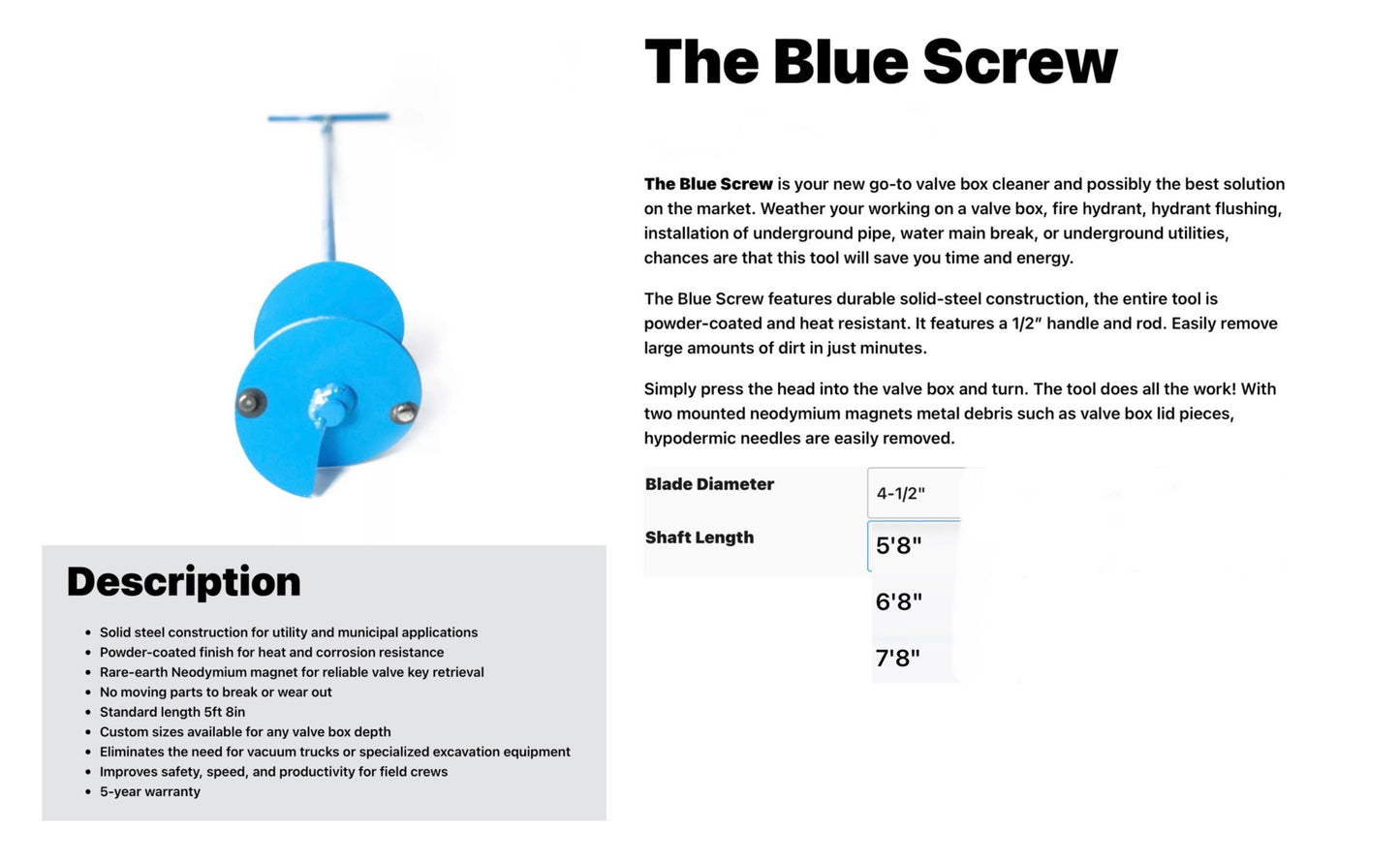 The Blue Screw Valve Box Cleaner